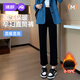 婧麒（JOYNCLEON）孕婦直筒牛仔褲冬款加絨外穿煙管褲打底九分褲黑色L Jyk32632