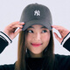 MLB棒球帽子男女通用韓版軟頂休閑洋基隊(duì)遮陽送禮CP77 炭灰小白標(biāo)NY