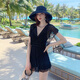 亦美珊泳衣女2025年新款爆款海邊度假沙灘裙保守顯瘦大碼微胖mm遮肉溫泉 黑色 2XL 150-175cm130-140斤卡碼拍大