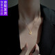 GRAMDA福牌925銀項鏈女士設(shè)計感頸鏈閨蜜鎖骨鏈?zhǔn)罪椑掀派斩Y物送女友 金色福牌項鏈