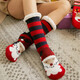 卜襪甲加厚加絨襪子女士秋冬季羊羔絨特厚地板襪室內防滑女睡眠襪子可愛(ài)家居月子襪成人保暖襪送女友圣誕襪 羊羔絨紅黑條杠圣誕老人 情侶均碼(適宜35-42碼)