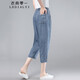 衣典零一（LEDIALYI）直筒牛仔褲女2025年夏季新款中年媽媽小個(gè)子休閑寬松薄款七分褲子 圖片色 2XL （建議137-148斤）