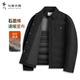與狼共舞【鴨絨90%】羽絨服男冬季翻領(lǐng)工裝石墨烯羽絨外套 001黑色 175 