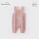 歡喜小熊 寶寶背帶褲春秋外穿燈芯絨新款可愛(ài)童裝洋氣棉長(cháng)褲嬰兒褲子 粉色 80 (建議10-18月身高73-80cm)