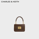 CHARLES&KEITH編織手柄毛絨手提斜挎包婚包小方包生日禮物CK2-50781528-1 CK2-50781528Dark Brown深棕色 S