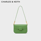 CHARLES&KEITH方扣KOA小方包單肩包包女包女士女送女友生日禮物CK2-20270818 Green綠色 M