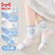 貓人（MiiOW）純·棉女童襪子玉桂狗卡通可愛(ài)女孩春秋網(wǎng)眼中筒襪秋季親膚兒童 ML657網(wǎng)眼玉桂狗【春夏】 5雙 均碼 9-12歲【鞋碼32-36】