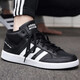 阿迪達斯（adidas）官方艦店男鞋 冬季新款休閑鞋子籃球鞋運動(dòng)鞋耐磨高幫時(shí)尚板鞋男 黑色潮款/嚴選正品/假一罰十 42.5