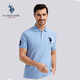 U.S. POLO ASSN.US保羅短袖polo衫男短袖男夏季商務(wù)男士polo衫中青年體恤上衣男 天空藍(lán) 2XL