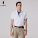 POLOWALK男士短袖襯衫2024夏季新款藏青簡(jiǎn)約時(shí)尚美式T恤衫通勤襯衣男裝 白色 M (170)