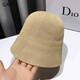 JIASHENGXI 網(wǎng)紅款漁夫帽子女夏天遮臉日系棉麻透氣薄款鐘型復古水桶帽韓版潮秋冬毛呢保暖 淺卡其色-棉麻水桶帽 M(56-58cm)