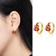 KASIYU2025新款樹(shù)葉小耳扣歐美時(shí)尚氣質(zhì)耳飾麥穗耳環(huán)紅色新年款 紅色