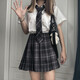 【JK制服官方】元氣少女jk制服裙正版女套裝學(xué)生裝學(xué)院風(fēng)日系女裝jk制服少女校供感全套 煙灰+短袖襯衫+領(lǐng)帶 M【尺碼偏小】