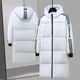 Rindu青少年羽絨服長(cháng)款女生三條杠款式外套加厚冬季長(cháng)款學(xué)生男女情侶服 白色單件裝[男女同款] 2XL