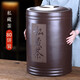 紫來(lái)順 大號紫砂茶葉罐手工刻繪普洱茶缸密封存茶罐儲存罐實(shí)用儲茶罐 私藏茶（含底座小罐） 80餅