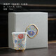 妙蓮天香 掐絲銀琺瑯彩主人杯德化白瓷宮廷風(fēng)個(gè)人品茗杯高檔喝茶杯禮盒裝 D85-34C 聞香杯 精美禮盒裝