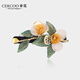 奢蔻（Cercoo）Cercoo/奢蔻玫瑰花巢手工編織花發(fā)卡浪漫后腦勺盤(pán)發(fā)橫夾半發(fā)頂夾 橘色