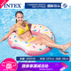 INTEX游泳圈成人男女兒童救生圈初學(xué)者大號(hào)充氣腋下浮圈游泳座圈裝備 甜甜圈款+腳泵(體重200斤內(nèi))