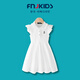 FNJ KIDS童裝女童連衣裙夏季新款洋氣小女孩公主裙小飛袖寶寶裙子 白色 160 (建議身高150-160cm)