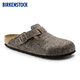 BIRKENSTOCK勃肯德國進(jìn)口男女款羊毛氈外穿軟木Boston包頭拖鞋 棕色窄版0160583 38