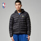 NBA 勇士隊連帽羽絨服 籃球運動時尚休閑保暖羽絨服 騰訊體育 L