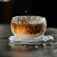 不拙主人杯單杯高端個人專用個人杯家用酒杯玻璃品茗杯單杯琉璃茶杯 透明琉璃蓮花杯+冰露小碟墊