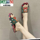 卡帝樂(lè )鱷魚(yú)（CARTELO）涼拖鞋女夏季可愛(ài)外穿時(shí)尚網(wǎng)紅平底居家用室內百搭防滑洗澡一字拖