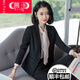 慕淘  職業(yè)套裝女秋長(cháng)袖襯衫新品時(shí)尚修身OL白領(lǐng)氣質(zhì)商務(wù)工裝工作服西服大學(xué)生面試正裝三件套干練前臺 黑色（西裝+馬甲+西褲） S