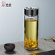 希諾（HEENOOR）單層玻璃杯新品可樂提環(huán)泡茶杯耐熱車載便攜濾網(wǎng)男士大容量水杯子 灰色 395ML-6066
