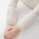 韓版雙層蕾絲袖套女士可愛(ài)短款學(xué)生防污護袖頭秋冬季辦公袖筒 米白 均碼