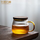 左茗右器玻璃泡茶杯茶水分離家用帶內(nèi)膽過(guò)濾花茶杯辦公室個(gè)人喝水杯會(huì)議杯 貴妃杯-木蓋350ml