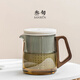 叁旬無(wú)爭(zhēng)玻璃茶壺高檔家用防燙大容量單壺陶瓷茶具茶水分離懶人泡茶壺 無(wú)爭(zhēng)茶壺_幾何【禪風(fēng)白】 400ml