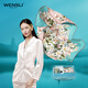 萬(wàn)事利真絲絲巾女送媽媽絲巾禮盒夫人禮絲瓷套裝-花境繞蝶
