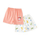 布瑞熊女寶寶短褲純棉夏季薄款兒童五分短褲休閑外穿嬰兒2026夏裝新款 粉色+滿(mǎn)印恐龍(2條裝) 90 CM 兩用襠可開(kāi)襠