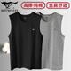 七匹狼純棉背心男薄款打底衣寬肩無(wú)袖衫睡覺(jué)穿居家服可外穿坎肩跑步汗衫 園領(lǐng)2件裝(黑色+麻灰)2件好換洗 2XL /180(建議體重150-180斤)