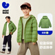 迷你巴拉兒童羽絨服男女童厚款保暖連帽棉服防風(fēng)保暖羽絨外套【防水透濕】 【親子款】橄欖綠 110 cm