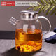 家用電陶爐煮茶壺套裝玻璃加厚耐高溫大容量燒水壺過(guò)濾水果花茶壺 鋼蓋圓壺1800ML