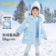巴拉巴拉兒童羽絨服女童冬2023小童寶寶童裝亮面毛領(lǐng)保暖外套