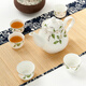 金嵐玉骨瓷花茶壺泡瓷茶壺小壺沏茶壺涼水壺單壺小號家用水具 香榭麗舍-金鐘杯5個玉蘭壺 800ml