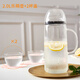 良工匠意涼水壺玻璃壺涼杯裝水容器冰水瓶冷泡扎壺家用2L大容量耐高溫水杯 2.0L樂(lè )萌壺+2杯子