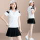 布倫茨諾夏季羽毛球服套裝女網(wǎng)球服運動(dòng)套裝裙新款短袖褲裙休閑棒球裙球衣 ZM7901黑色 女L/100-110斤