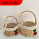 默然諾爾藤編手提編織花籃糖果插花裝飾柳編收納兒童采摘野餐草莓籃 籃子 小