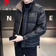 皮爾卡丹（pierre cardin）男士羽絨服冬季2024新款潮牌帥氣拼色立領(lǐng)高端加厚衣服冬裝男外套 黑色 XL 建議體重120-130斤