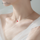 Medal Queen彩金MINI小紅心銀項鏈女鎖骨鏈S925銀紅色愛(ài)心網(wǎng)紅本命年情人節禮