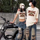 love legend情侶裝短袖t恤夏季半袖一長一短短款男女甜辣寬松衣服班服定制 男白+女白【魔法帽】 男M+女S