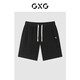 GXG男裝夏新款多色精致繡花標(biāo)休閑百搭男直筒短褲 黑色 175/L