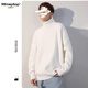 MMOPTOP高領(lǐng)純色毛衣保暖加厚男女秋冬內搭寬松打底針織上衣MZ003白色3XL