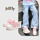 jifffly女鞋新款厚底增高休閑鞋女百搭潮流運(yùn)動(dòng)板鞋女通勤小白鞋女防滑 粉色 36