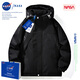 NASA RHUDE冬季羽絨服男短款外套情侶潮流休閑防寒衣男冬天白鴨絨男款秋冬裝 2618黑色 L (115-135斤)