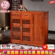 民創(chuàng  )紅木家具非洲花梨（學(xué)名：刺猬紫檀）三門(mén)鞋柜3門(mén)百葉條子帶抽放鞋柜實(shí)木中式簡(jiǎn)約現代原木東陽(yáng)1.1m 條子三門(mén)鞋柜海棠色